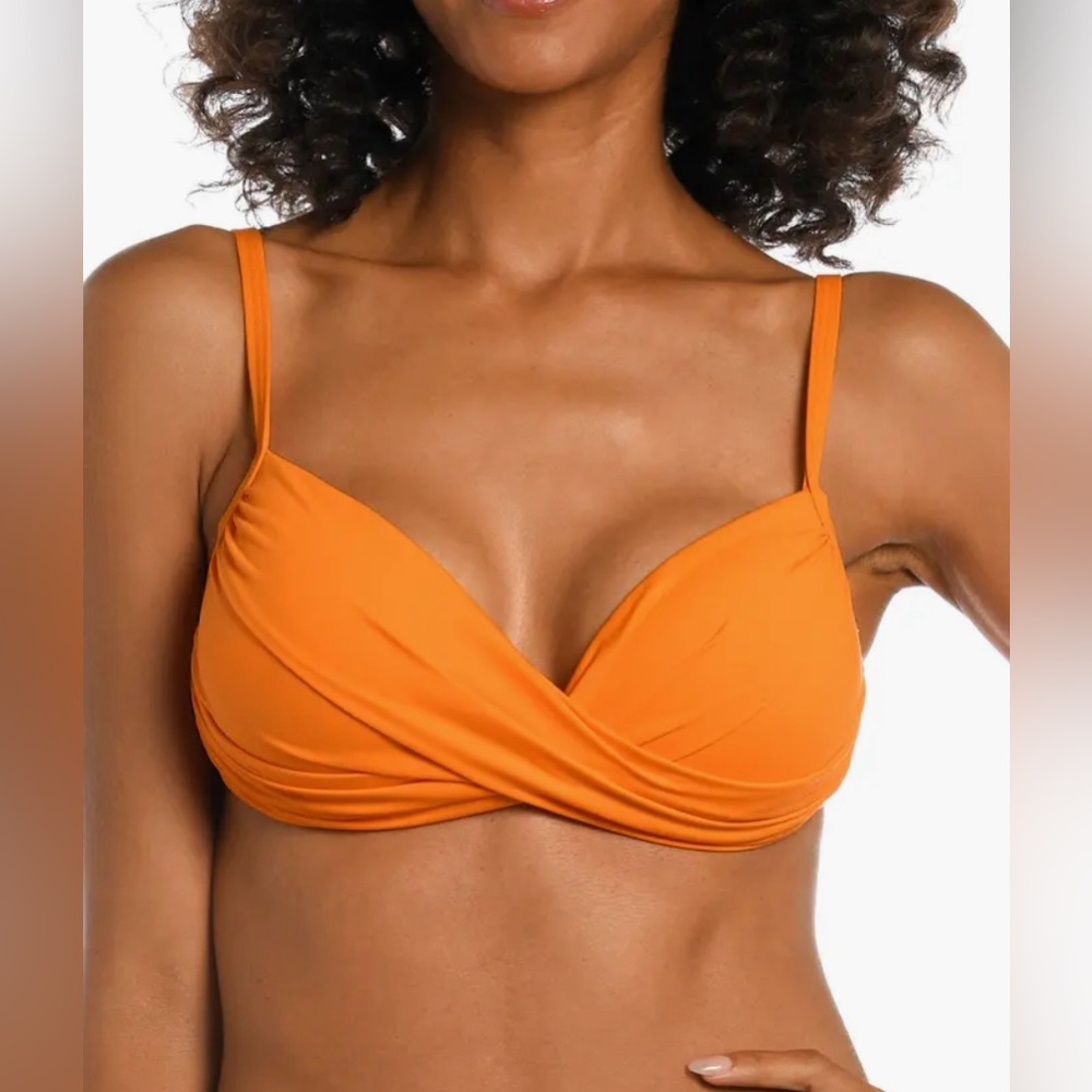 La Blanca Island Goddess Wrap Bikini Top Size 6